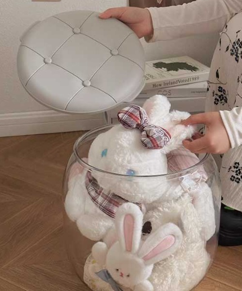 Made in I（メイドインアイ）の「ぷっくりクリアストレージチェア（収納グッズ・レディース・ピンク/グレー/グリーン/イエロー・FREE）」の6枚目の写真