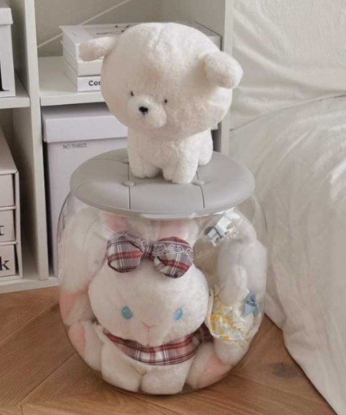 Made in I（メイドインアイ）の「ぷっくりクリアストレージチェア（収納グッズ・レディース・ピンク/グレー/グリーン/イエロー・FREE）」の8枚目の写真