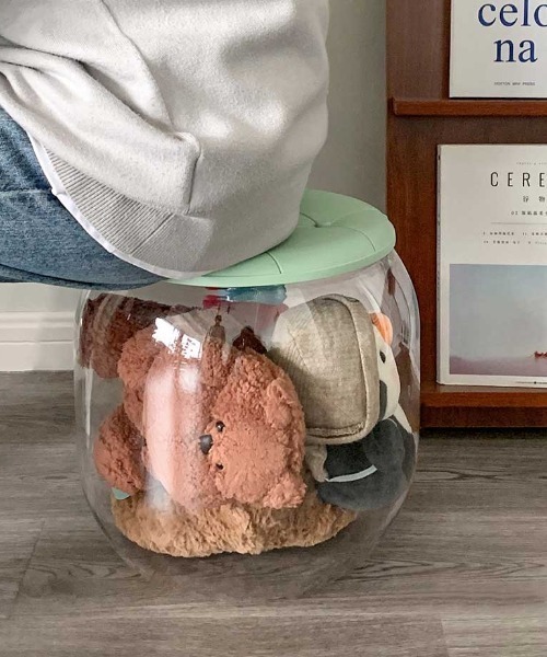 Made in I（メイドインアイ）の「ぷっくりクリアストレージチェア（収納グッズ・レディース・ピンク/グレー/グリーン/イエロー・FREE）」の15枚目の写真