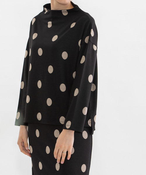 【セール】polkaジャカードボトルネックカットソー（Tシャツ/カットソー）｜nop de nod（ノップドゥノッド）