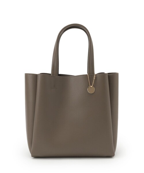 SHOO・LA・RUE（シューラルー）の「◆【軽量】一枚革風あおりトートバッグ（トートバッグ・レディース・シルバー/ブラウン系その他/ブラック/ライトグレー・00）」の4枚目の写真