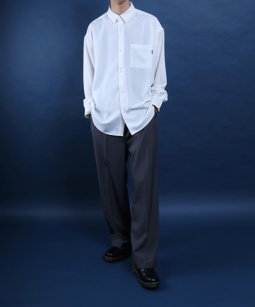 ANPAS(アンパス)の「Natural Stretch Loose Shirt/ナチュラルストレッチ ルーズシャツ クレリックシャツ(シャツ/ブラウス・メンズ・ホワイト/ホワイト系その他/ベージュ系その他/ブルー系その他/グレイッシュベージュ/ブラック/ブラック系その他/グレイッシュブルー・M/L)」の18枚目の写真