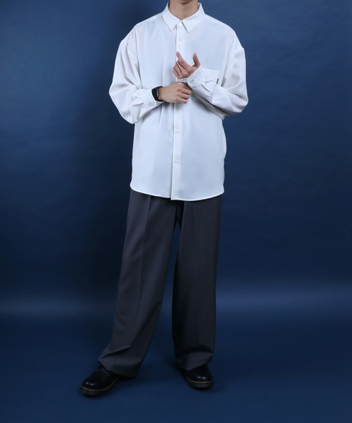 ANPAS(アンパス)の「Natural Stretch Loose Shirt/ナチュラルストレッチ ルーズシャツ クレリックシャツ(シャツ/ブラウス・メンズ・ホワイト/ホワイト系その他/ベージュ系その他/ブルー系その他/グレイッシュベージュ/ブラック/ブラック系その他/グレイッシュブルー・M/L)」の19枚目の写真
