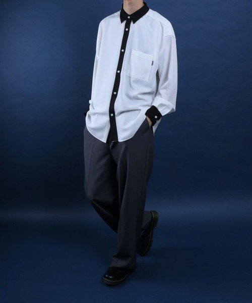 ANPAS(アンパス)の「Natural Stretch Loose Shirt/ナチュラルストレッチ ルーズシャツ クレリックシャツ(シャツ/ブラウス・メンズ・ホワイト/ホワイト系その他/ベージュ系その他/ブルー系その他/グレイッシュベージュ/ブラック/ブラック系その他/グレイッシュブルー・M/L)」の22枚目の写真
