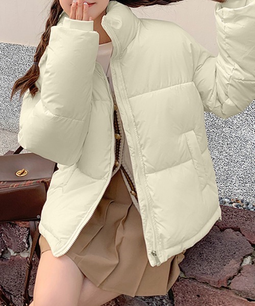 Riff(リフ)の「中綿ジャケット ブルゾン(ダウンジャケット/コート・レディース・アイボリー/ブルー/ピンク/ブラック・S/M/L)」の9枚目の写真