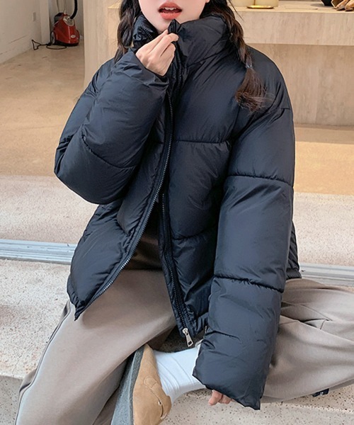 Riff(リフ)の「中綿ジャケット ブルゾン(ダウンジャケット/コート・レディース・アイボリー/ブルー/ピンク/ブラック・S/M/L)」の10枚目の写真