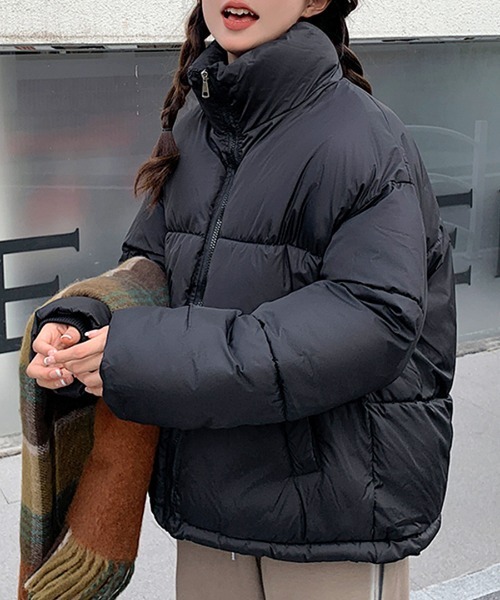 Riff(リフ)の「中綿ジャケット ブルゾン(ダウンジャケット/コート・レディース・アイボリー/ブルー/ピンク/ブラック・S/M/L)」の11枚目の写真