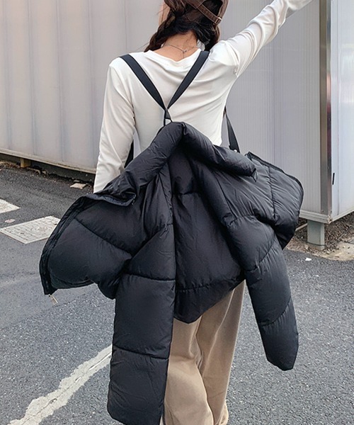 Riff(リフ)の「中綿ジャケット ブルゾン(ダウンジャケット/コート・レディース・アイボリー/ブルー/ピンク/ブラック・S/M/L)」の14枚目の写真