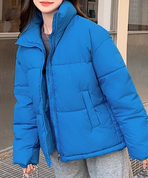 Riff(リフ)の「中綿ジャケット ブルゾン(ダウンジャケット/コート・レディース・アイボリー/ブルー/ピンク/ブラック・S/M/L)」の15枚目の写真