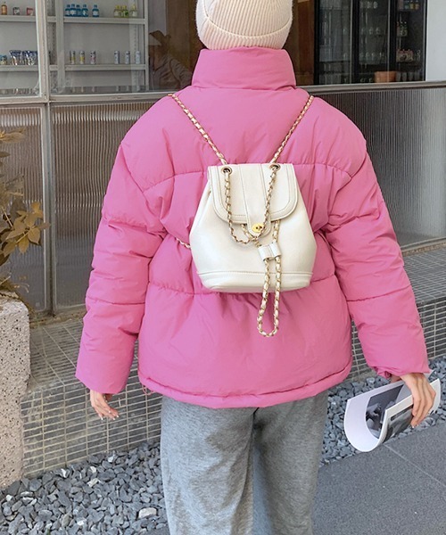 Riff(リフ)の「中綿ジャケット ブルゾン(ダウンジャケット/コート・レディース・アイボリー/ブルー/ピンク/ブラック・S/M/L)」の21枚目の写真