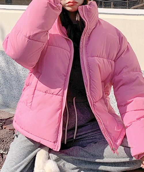 Riff(リフ)の「中綿ジャケット ブルゾン(ダウンジャケット/コート・レディース・アイボリー/ブルー/ピンク/ブラック・S/M/L)」の22枚目の写真