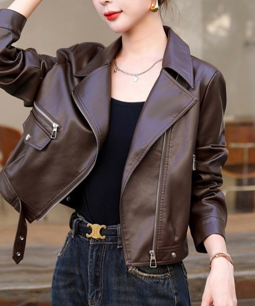 合皮レザージャケット Fano Studios ヴィンテージ加工 合皮レザージャケット Fano Studios ヴィンテージ加工 合皮レザー