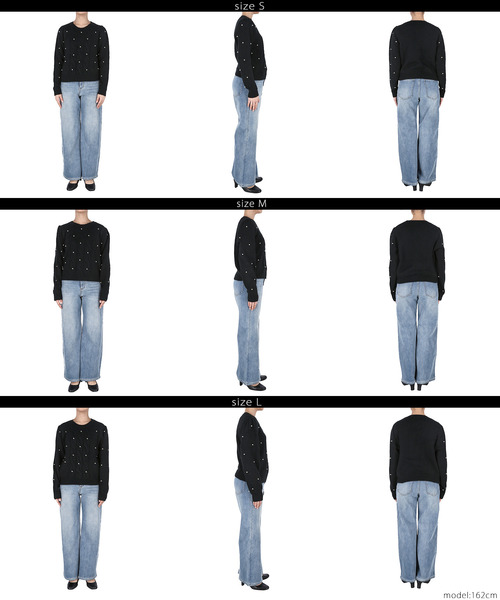 coca（coca）（コカ）の「【WEB限定セール】パール付きニットトップス（ニット/セーター・レディース・グレー/ブラック・S/L/M）」の11枚目の写真