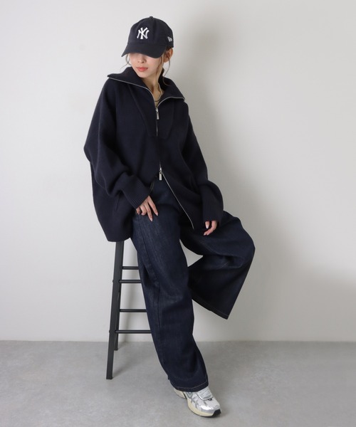 LAULEN(ローレン)の「double zip oversized knit jacket /ダブルジップ オーバーサイズ ニット ジャケット(その他アウター・レディース・ベージュ/ネイビー/グレー/アイボリー・FREE)」の7枚目の写真