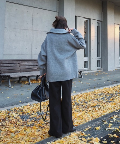 LAULEN(ローレン)の「double zip oversized knit jacket /ダブルジップ オーバーサイズ ニット ジャケット(その他アウター・レディース・ベージュ/ネイビー/グレー/アイボリー・FREE)」の15枚目の写真