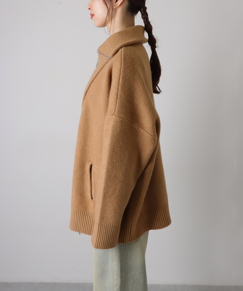 LAULEN(ローレン)の「double zip oversized knit jacket /ダブルジップ オーバーサイズ ニット ジャケット(その他アウター・レディース・ベージュ/ネイビー/グレー/アイボリー・FREE)」の18枚目の写真