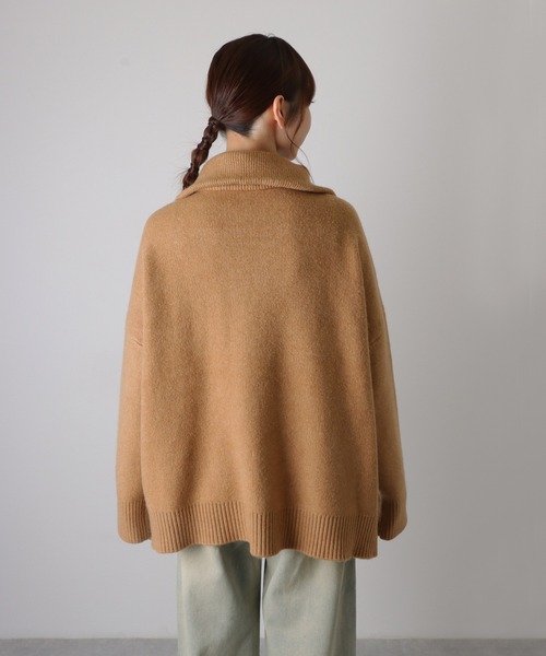 LAULEN(ローレン)の「double zip oversized knit jacket /ダブルジップ オーバーサイズ ニット ジャケット(その他アウター・レディース・ベージュ/ネイビー/グレー/アイボリー・FREE)」の19枚目の写真