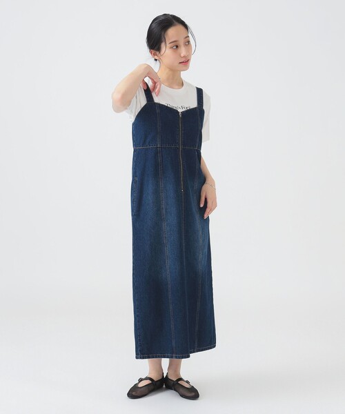 B:MING by BEAMS(ビーミングバイビームス)の「デニム ジャンパースカート(S~M)【洗濯可・イージーケア】(ジャンパースカート・レディース・ライトブルー/インディゴブルー・SMALL/MEDIUM)」の9枚目の写真