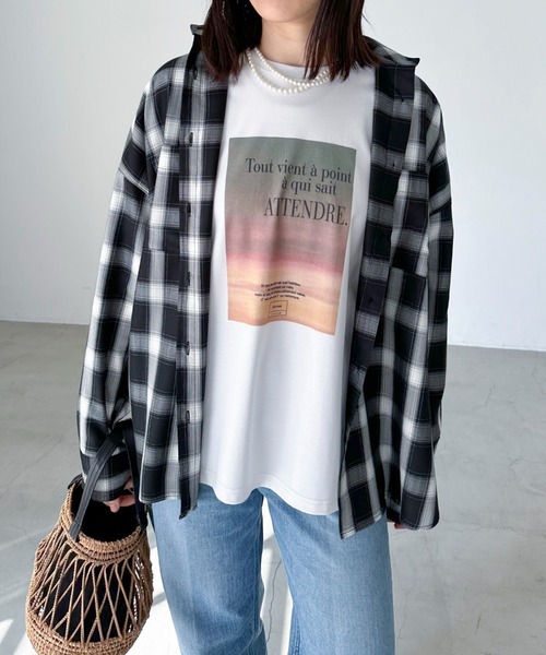 Doux archives(ドゥアルシーヴ)の「チェックカシュクールシャツ(シャツ/ブラウス・レディース・ブラック/ホワイト・38)」の22枚目の写真