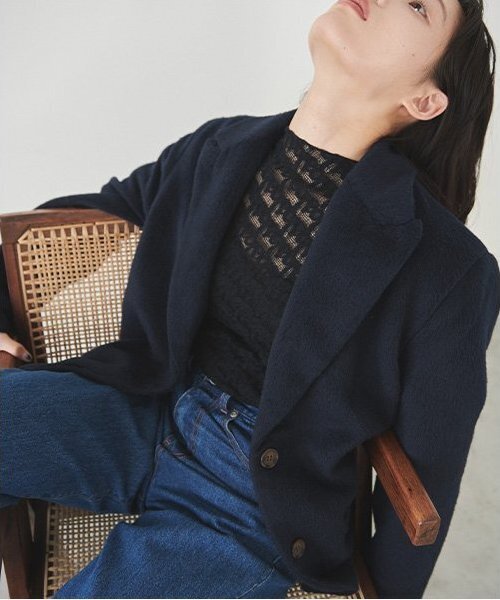 LUKU nari（ルクナーリ）の「リボンレーストップス（Tシャツ/カットソー・レディース・ブラック/アイボリー/チャコール・F）」の3枚目の写真