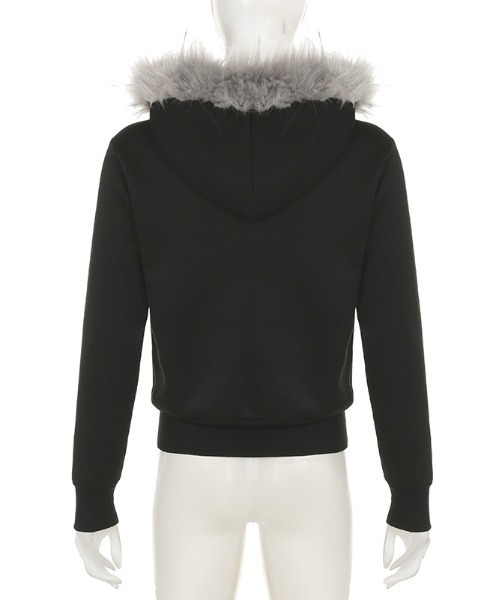 【セール】Y2K エコファー フード スターラインストーン スウェット ジップ パーカー(パーカー)|gossip!ロサンゼルス(ゴシップロサンゼルス) 【セール】Y2K エコファー フード スターラインストーン スウェット ジップ パーカー(パーカー)|gossip!ロサンゼルス(ゴシップロサンゼルス)