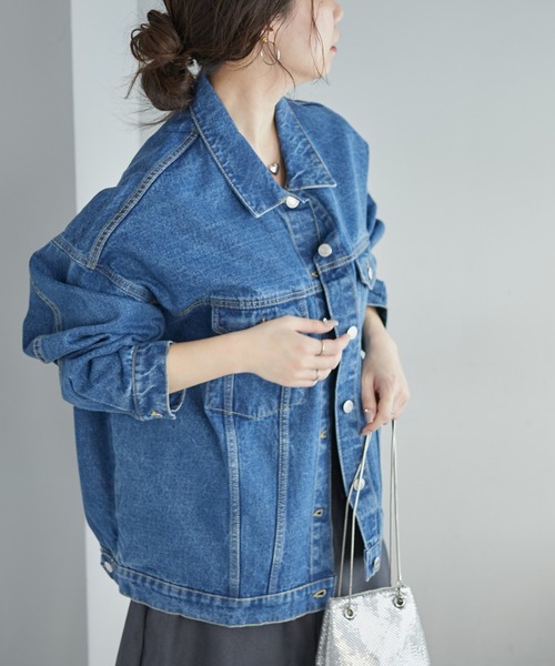 Remind me and forever(リマインドミーアンドフォーエバー)の「ビッグデニムジャケット(デニムジャケット・レディース・ブラック系その他/ブルー/インディゴブルー・FREE)」の18枚目の写真