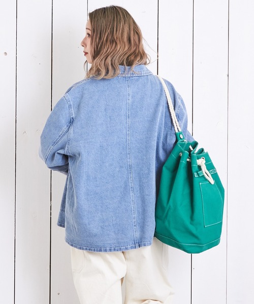 CUBE SUGAR（キューブシュガー）の「キャンバスロープ使いバッグ（ショルダーバッグ・レディース・ナチュラル/グリーン/レッド/ブラック・M）」の22枚目の写真