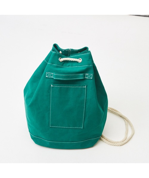 CUBE SUGAR（キューブシュガー）の「キャンバスロープ使いバッグ（ショルダーバッグ・レディース・ナチュラル/グリーン/レッド/ブラック・M）」の9枚目の写真