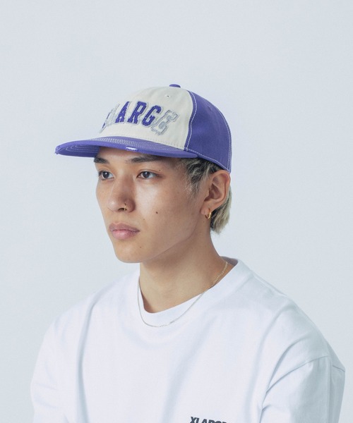 XLARGE(エクストララージ)の「DAMAGED 6PANEL CAP(キャップ・メンズ・パープル/ブラック/グリーン・ONE SIZE)」の4枚目の写真