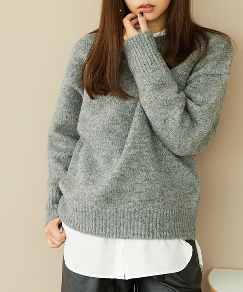 MISCH MASCH(ミッシュマッシュ)の「ニットプルオーバー MO33N05(ニット/セーター・レディース・ブラック/グレー/アイボリー・フリ-)」の2枚目の写真