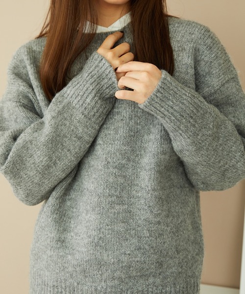 MISCH MASCH(ミッシュマッシュ)の「ニットプルオーバー MO33N05(ニット/セーター・レディース・ブラック/グレー/アイボリー・フリ-)」の9枚目の写真