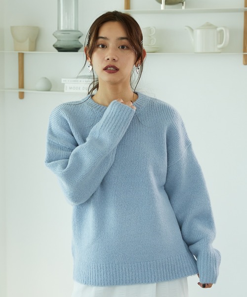 MISCH MASCH(ミッシュマッシュ)の「ニットプルオーバー MO33N05(ニット/セーター・レディース・ブラック/グレー/アイボリー・フリ-)」の16枚目の写真