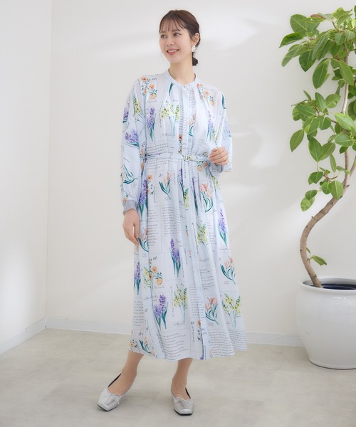 KATHARINE ROSS(キャサリンロス)の「【KATHARINE ROSS】KITTE PRINT -切手プリント-ワンピース(ワンピース・レディース・アイボリー/ライトブルー・MEDIUM)」の10枚目の写真
