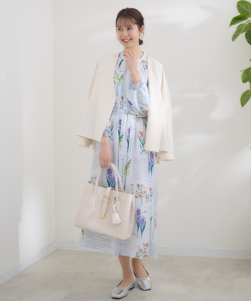 KATHARINE ROSS(キャサリンロス)の「【KATHARINE ROSS】KITTE PRINT -切手プリント-ワンピース(ワンピース・レディース・アイボリー/ライトブルー・MEDIUM)」の6枚目の写真