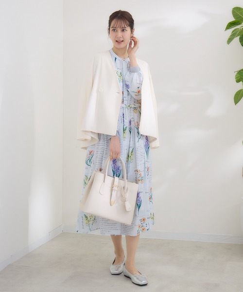 KATHARINE ROSS(キャサリンロス)の「【KATHARINE ROSS】KITTE PRINT -切手プリント-ワンピース(ワンピース・レディース・アイボリー/ライトブルー・MEDIUM)」の7枚目の写真