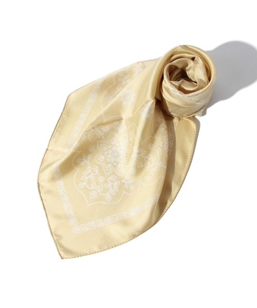 Ray BEAMS（レイビームス）の「Ray BEAMS / フラワー バンダナ シルク スカーフ（バンダナ/スカーフ・レディース・レッド/ネイビー/ベージュ/オリーブ・ONE SIZE）」の8枚目の写真