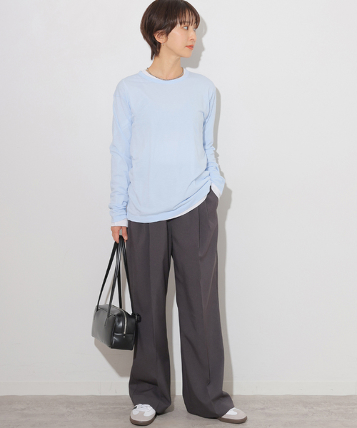 JOURNAL STANDARD relume(ジャーナルスタンダード レリューム)の「シアークルーネックロングTシャツ(Tシャツ/カットソー・レディース・ホワイト/ライトグレー/サックスブルー/イエロー・FREE)」の15枚目の写真
