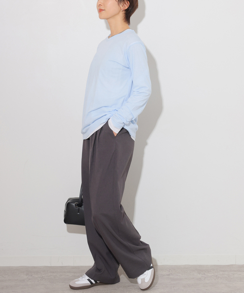 JOURNAL STANDARD relume(ジャーナルスタンダード レリューム)の「シアークルーネックロングTシャツ(Tシャツ/カットソー・レディース・ホワイト/ライトグレー/サックスブルー/イエロー・FREE)」の16枚目の写真