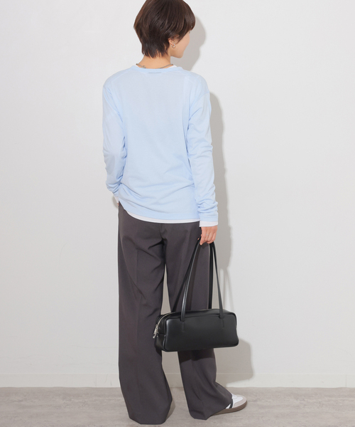JOURNAL STANDARD relume(ジャーナルスタンダード レリューム)の「シアークルーネックロングTシャツ(Tシャツ/カットソー・レディース・ホワイト/ライトグレー/サックスブルー/イエロー・FREE)」の17枚目の写真
