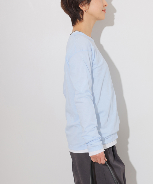 JOURNAL STANDARD relume(ジャーナルスタンダード レリューム)の「シアークルーネックロングTシャツ(Tシャツ/カットソー・レディース・ホワイト/ライトグレー/サックスブルー/イエロー・FREE)」の20枚目の写真