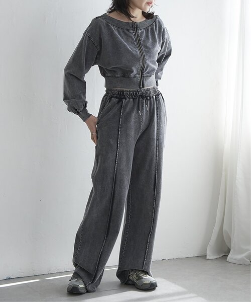 VENCEEXCHANGE（ヴァンスエクスチェンジ）の「【セットアップ対応】ケミカルオフショルスウェットジップ（パーカー・レディース・ブルー/チャコール・FREE）」の5枚目の写真