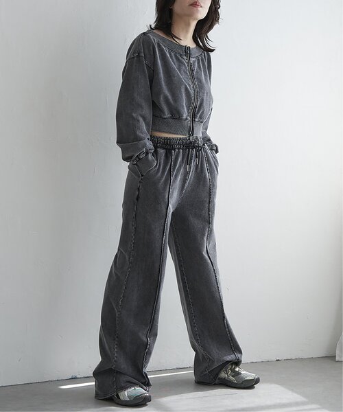 VENCEEXCHANGE（ヴァンスエクスチェンジ）の「【セットアップ対応】ケミカルオフショルスウェットジップ（パーカー・レディース・ブルー/チャコール・FREE）」の9枚目の写真