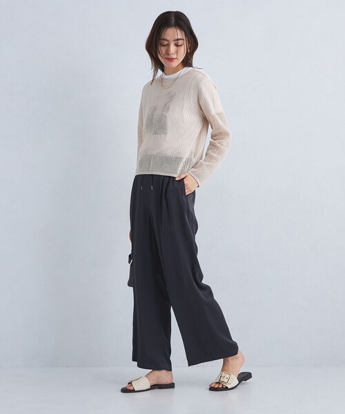 green label relaxing(グリーンレーベルリラクシング)の「サテン ドロスト パンツ(その他パンツ・レディース・ライトピンク/ネイビー・36/38)」の8枚目の写真