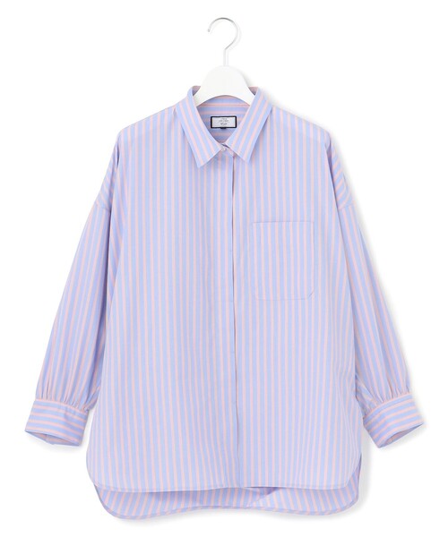 J.PRESS YORK STREET（ジェイプレスヨークストリート）の「【WOMEN】コットンタイプライター ドレープシャツ（シャツ/ブラウス・レディース・グリーン系1/ブラック系2/ブルー系2/オレンジ系1/サックスブルー系2・F）」の4枚目の写真