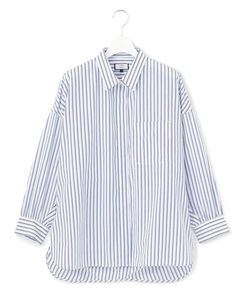 J.PRESS YORK STREET（ジェイプレスヨークストリート）の「【WOMEN】コットンタイプライター ドレープシャツ（シャツ/ブラウス・レディース・グリーン系1/ブラック系2/ブルー系2/オレンジ系1/サックスブルー系2・F）」の5枚目の写真