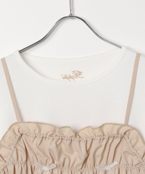 repipi armario（レピピ アルマリオ）の「【girly line】リボンシャーリングキャミ×Tシャツ（その他トップス・キッズ・ベージュ/サックスブルー/ブラック・MEDIUM/LARGE/SMALL）」の8枚目の写真