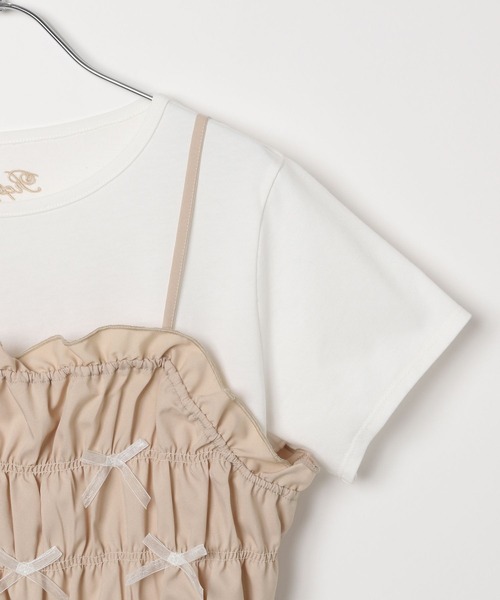 repipi armario（レピピ アルマリオ）の「【girly line】リボンシャーリングキャミ×Tシャツ（その他トップス・キッズ・ベージュ/サックスブルー/ブラック・MEDIUM/LARGE/SMALL）」の9枚目の写真