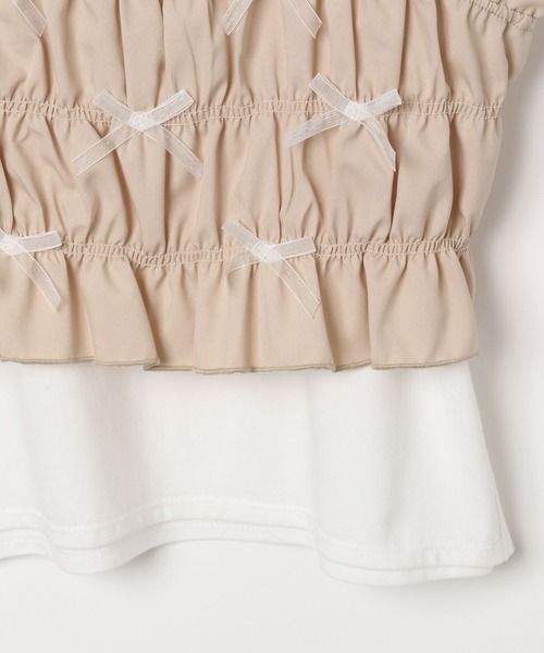 repipi armario（レピピ アルマリオ）の「【girly line】リボンシャーリングキャミ×Tシャツ（その他トップス・キッズ・ベージュ/サックスブルー/ブラック・MEDIUM/LARGE/SMALL）」の10枚目の写真