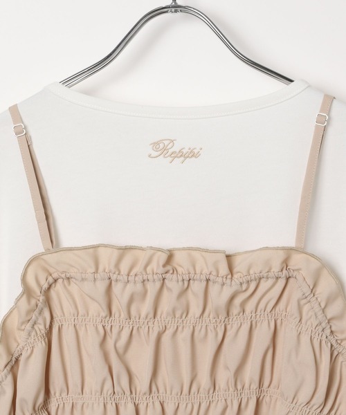 repipi armario（レピピ アルマリオ）の「【girly line】リボンシャーリングキャミ×Tシャツ（その他トップス・キッズ・ベージュ/サックスブルー/ブラック・MEDIUM/LARGE/SMALL）」の11枚目の写真