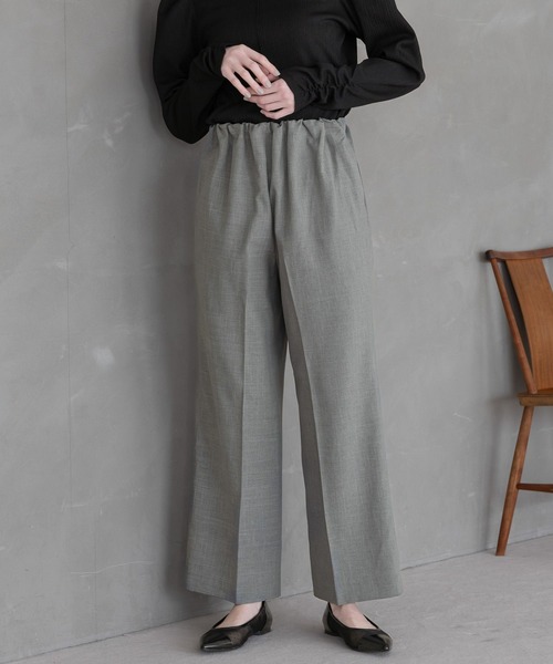 Elura（エルーラ）の「映えラクタックセミワイドパンツ＜低身長サイズあり＞/292395（その他パンツ・レディース・ネイビー/ライトグレー/グレイッシュベージュ・MEDIUM/LARGE）」の2枚目の写真
